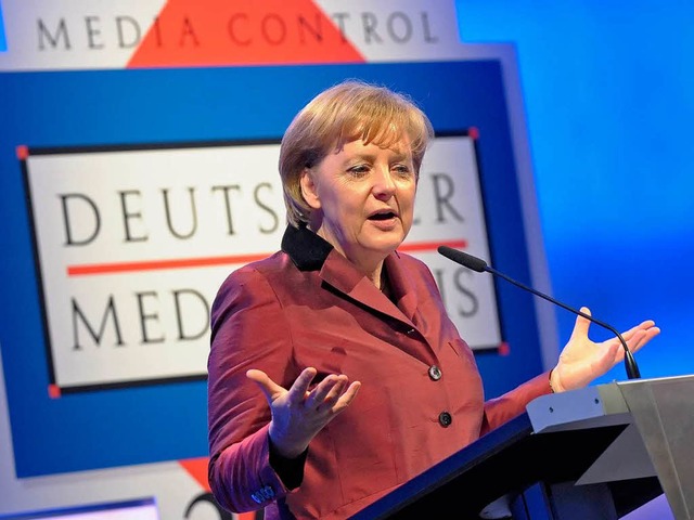 Mit dem Deutschen Medienpreis 2009 geehrt: Bundeskanzlerin Angela Merkel.  | Foto: dpa