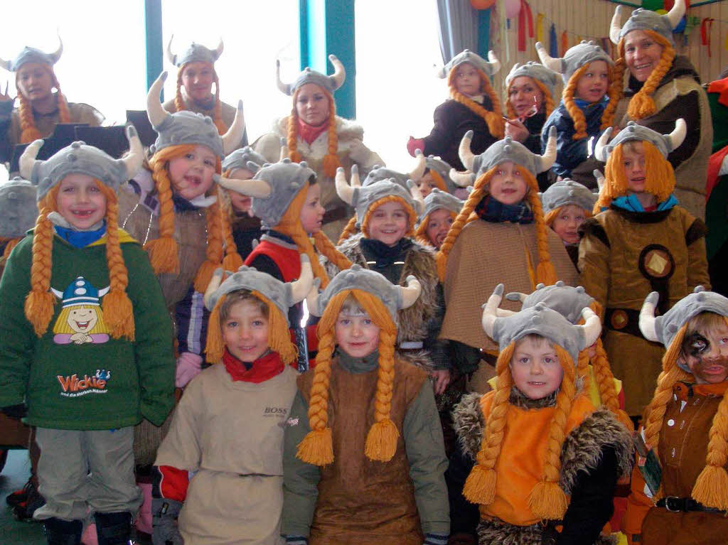 Die Kinder des Sprachheilkindergartens in Rtenbach waren eine starke Wikingertruppe.