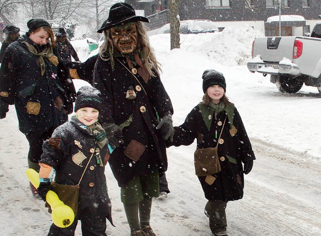 Der Narrensamen der Moos Knodle fhlte...nusgraden und Schneetreiben pudelwohl.  | Foto: Dieter Maurer