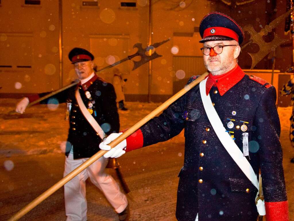 Die Narren ziehen frhlich durch Waldkirch.