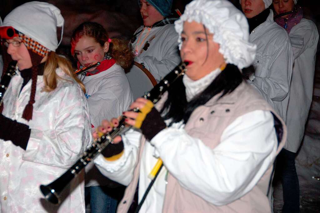 Extra der Todtnauer Fasnet wegen reiste diese Musikerin der Stadtmusik Todtnau aus London an.