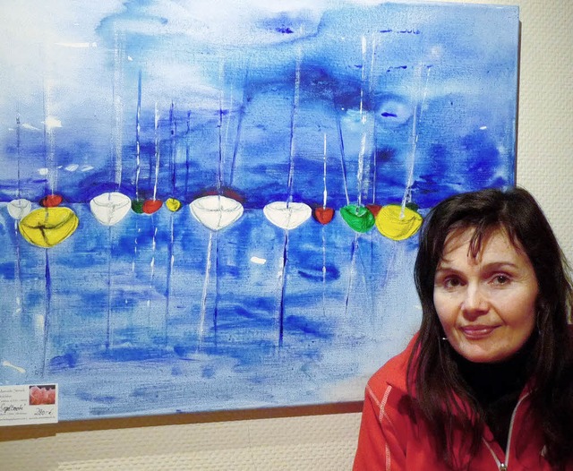 Manuela Strizek zeigt ihre Werke  im  Caf Ell.    | Foto: BZ
