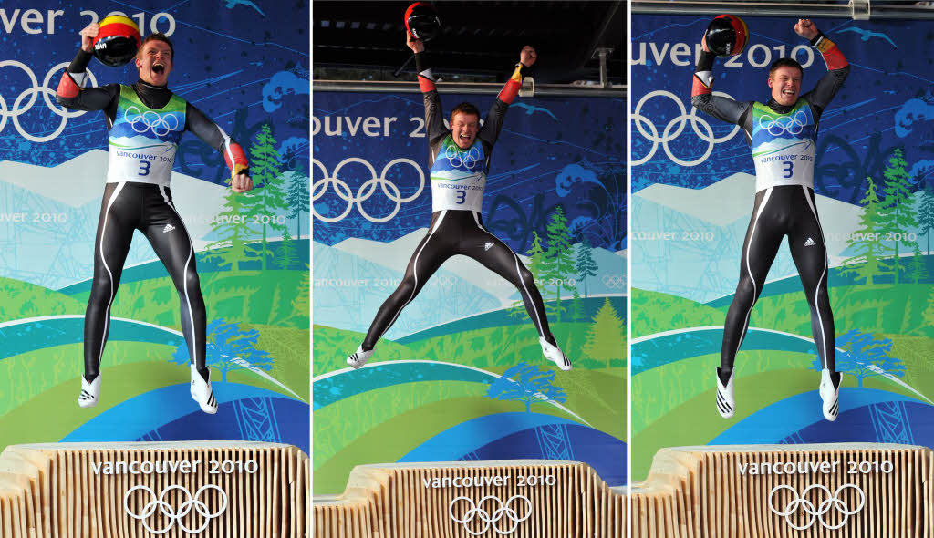 So hpft ein Olympiasieger: Felix Loch.