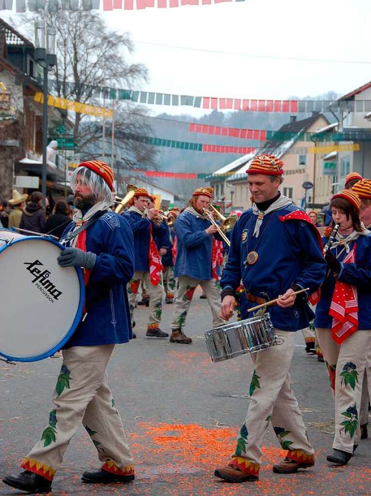 Beste Stimmung beim Umzug in Sthlingen! Mit von der Partie die Lembacher Holderhf!