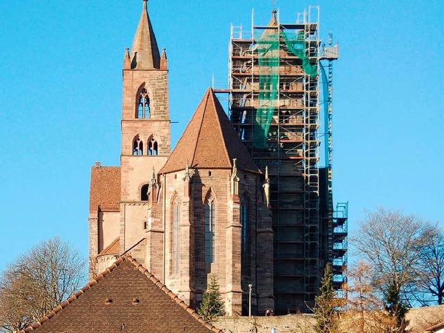 Perfekte Maarbeit erforderte das Anbr...m Nordturm des  St.-Stephans-Mnsters.  | Foto: Agnes Pohrt