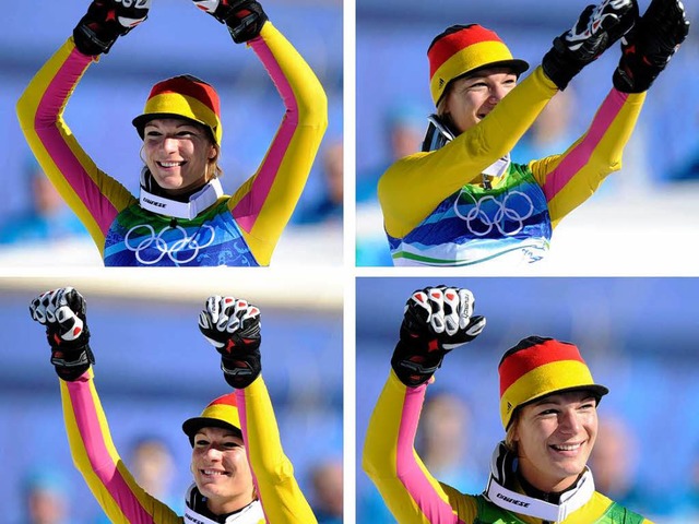 Maria Riesch ruht nach ihrem Goldlauf in sich selbst. | Foto: dpa Maria Riesch ruht nach ihrem Goldlauf in sich selbst. | Foto: dpa