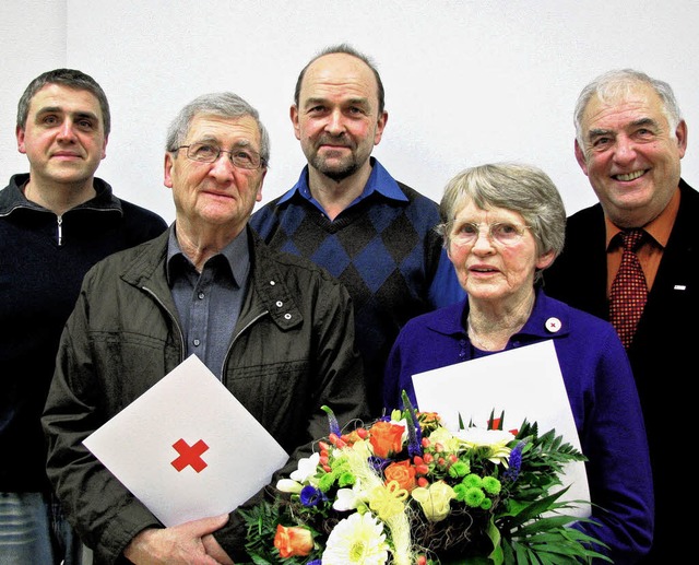 Anneliese Wunderle  und Friedrich Heiz... Vorsitzende des DRK-Kreisverbandes     | Foto: Monika Rombach