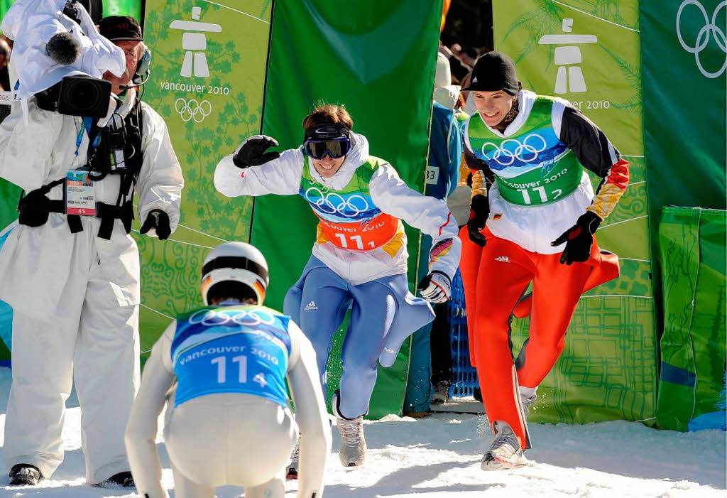 Martin Schmitt, Michael Neumayer, Michael Uhrmann und Andreas Wank belegten in der Mannschaftskonkurrenz den zweiten Platz.