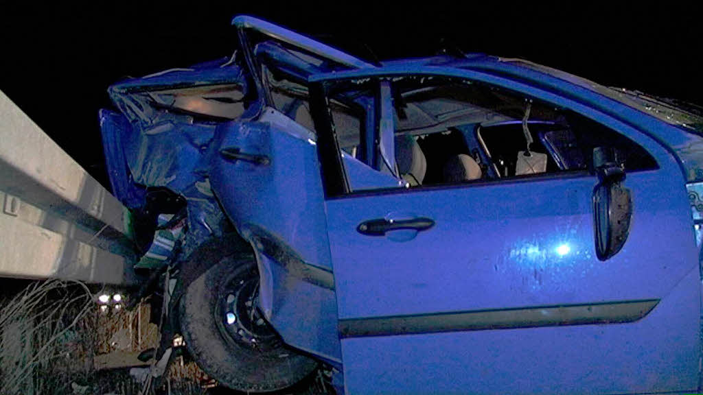 Die Unfallstelle auf der Autobahn 5. Die Unfallstelle auf der Autobahn 5.