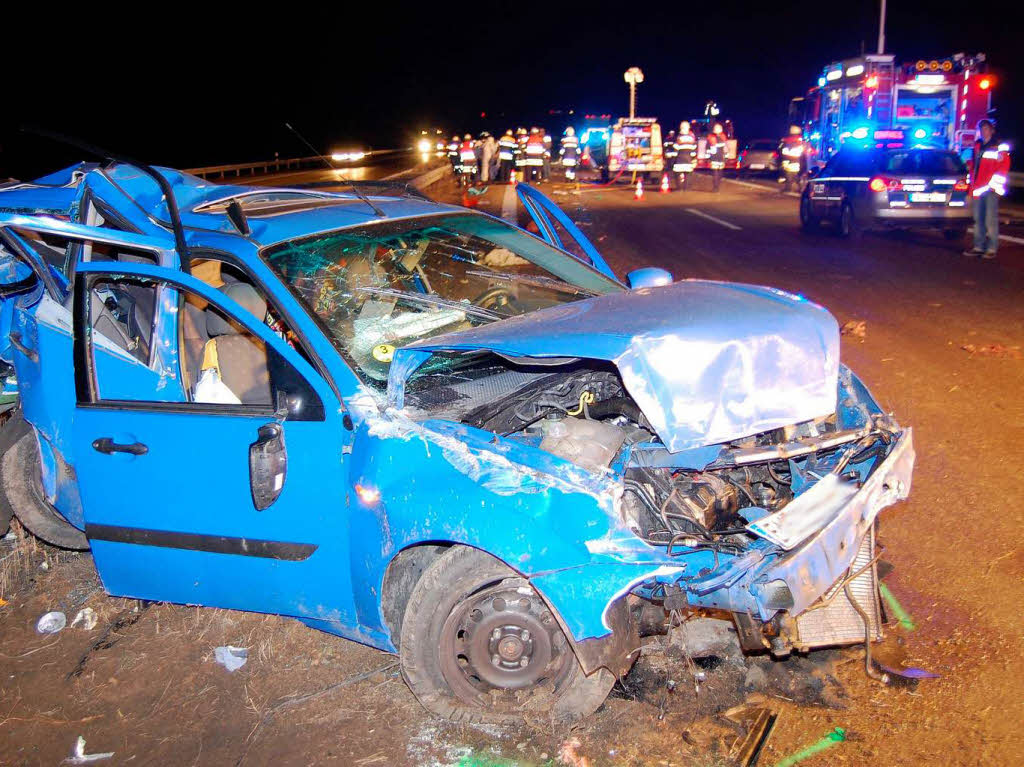 Die Unfallstelle auf der Autobahn 5. Die Unfallstelle auf der Autobahn 5.
