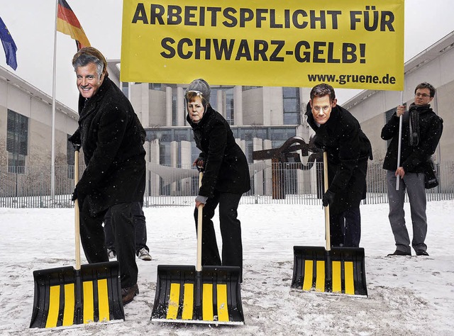 Endlich mal was Sinnvolles: Seehofer, ...rnen gegen die schwarz-gelbe Politik.  | Foto: ddp