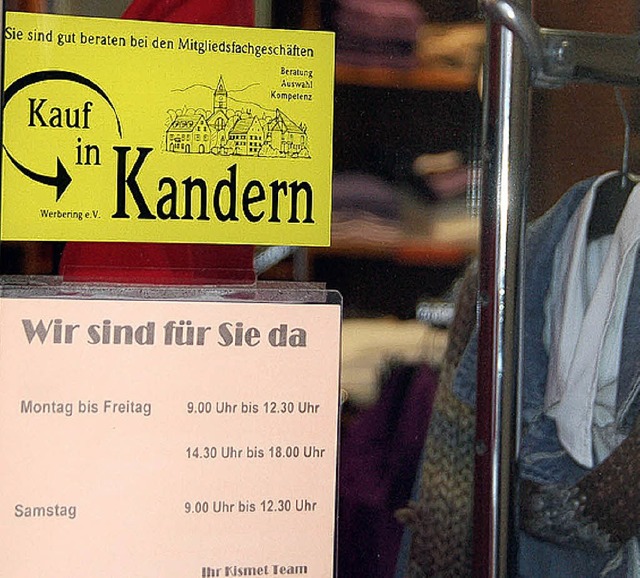 Die ffnungszeiten in Kandern sind zwa...auf die sich der Kunde verlassen kann.  | Foto: vl