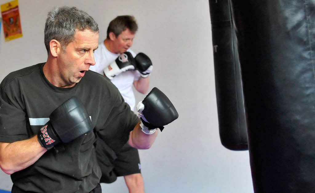 Schwitzen frs Boxdebt: Ulrich von Kirchbach beim Training fr seinen ersten Auftritt im sportlichen Ring.