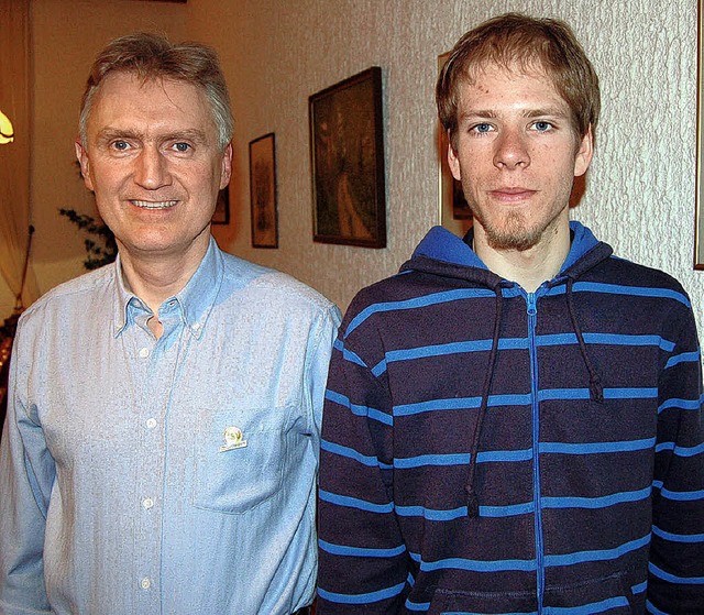 Marcel Weber (rechts), der im Vorjahr ...t (links) freut sich ber den Erfolg.   | Foto: Bernhard Birlin