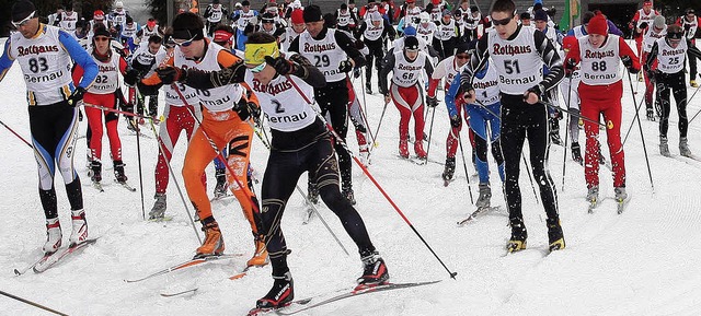 Nur 95 Unerschrockene  trauten sich ge...im Albtler Skimarathon in die Loipe.   | Foto: Gerhard Herzog