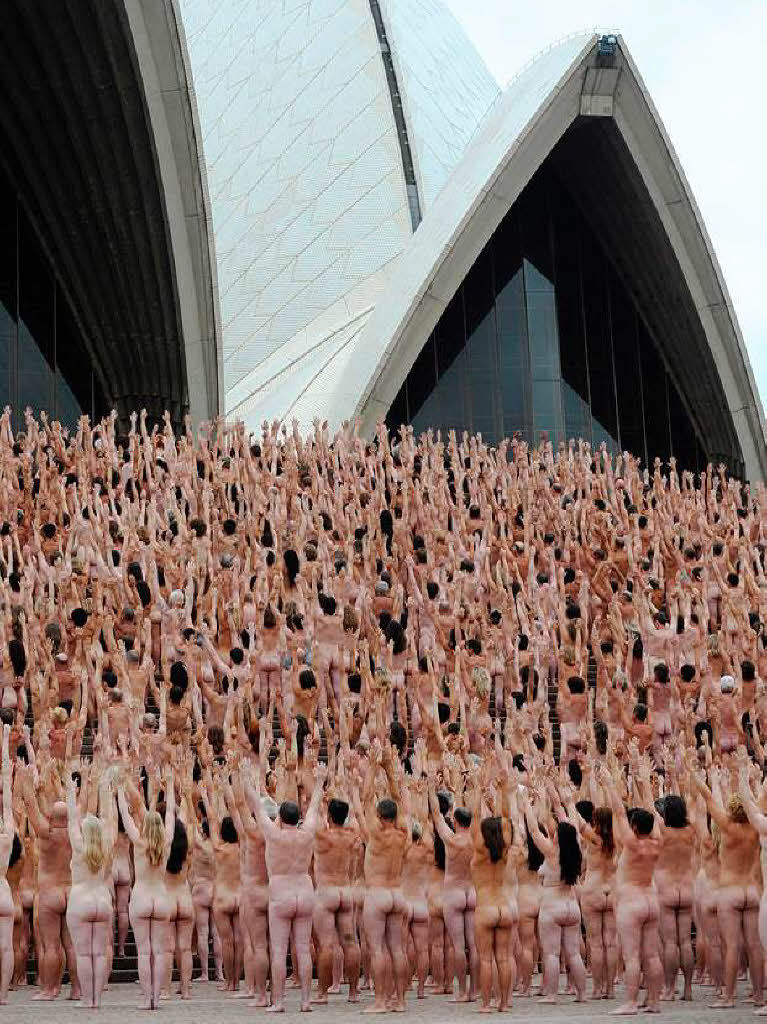 5000 Nackte posierten vor dem Opernhaus in Sydney