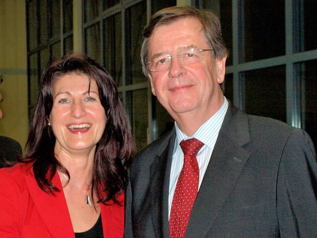 Willi Stchele (rechts) mit seiner Zweitkandidatin Sonja Schuchter  | Foto: moos