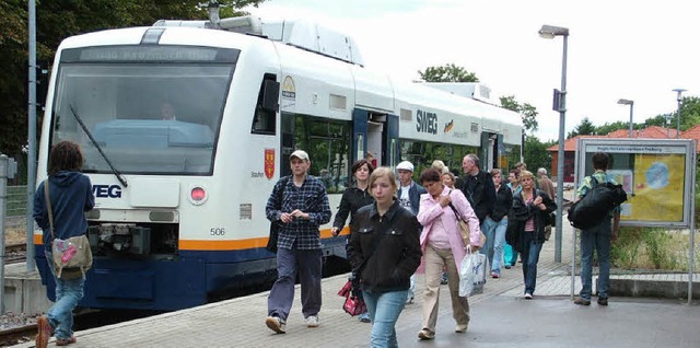 Auch der Bahnhof Staufen ist von den Plnen der SWEG betroffen.   | Foto: Hans Christof Wagner