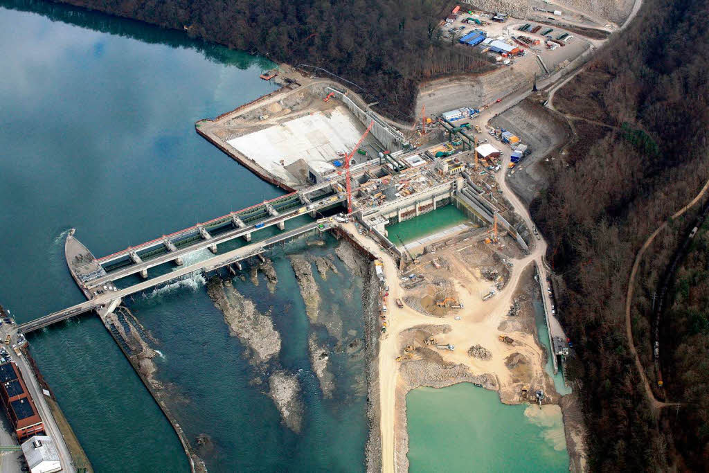 Faszinierende Ansichten: Das neue Wasserkraftwerk in Rheinfelden.