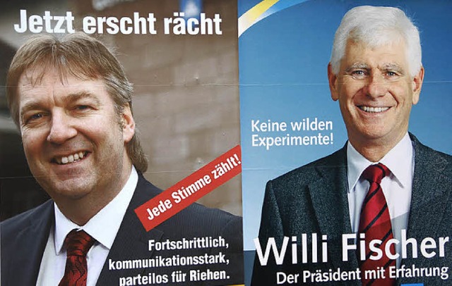 Gemeindeprsident Willi Fischer (rechts) und Herausforderer Hansjrg Wilde    | Foto: Gra