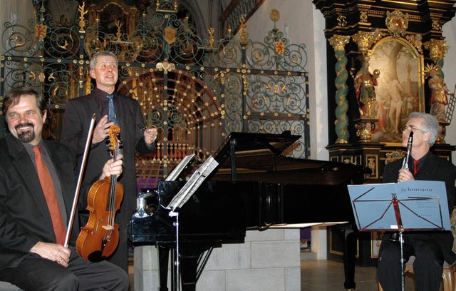 Thomas Wicky-Stamm, Laszlo Gyimesi und...zert des Schumann-Wolf-Chopin Zyklus.   | Foto: Ursula Knig