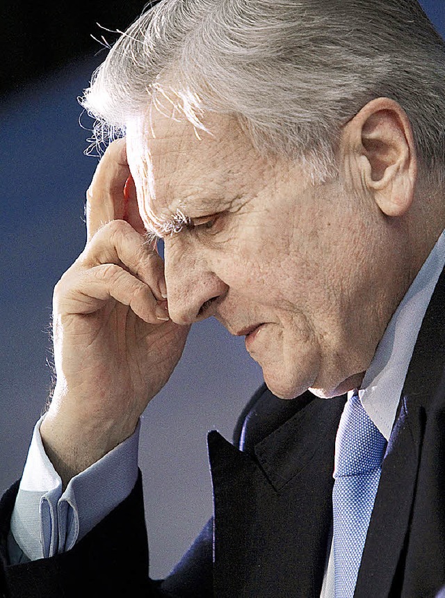 EZB-Chef Trichet denkt ber die richtige Geldpolitik nach.   | Foto: DPA