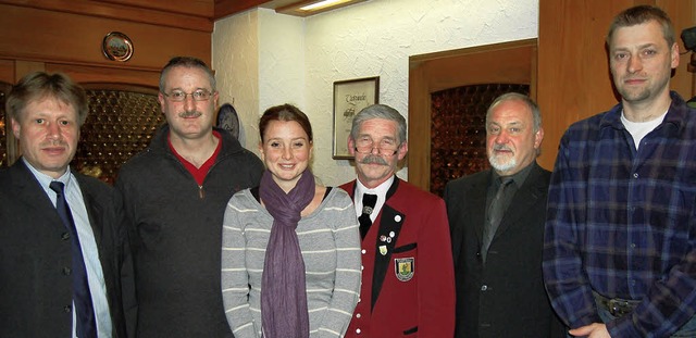 Aktive Sttzen der Stadtmusik Todtnau ...nn sowie Vorsitzender Horst Oberhofer.  | Foto: Berger