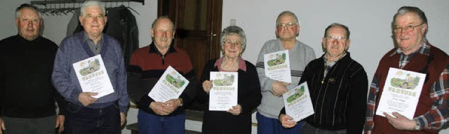 Ehrungen bei den Wanderfreunden Sasbac...Wehrle, Paul Weber und Heinz Krger.    | Foto: Roland Vitt