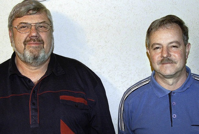 Bruno Mller (links) und Ludwig Wersch...Generalversammlung besonders geehrt.    | Foto: Noeske