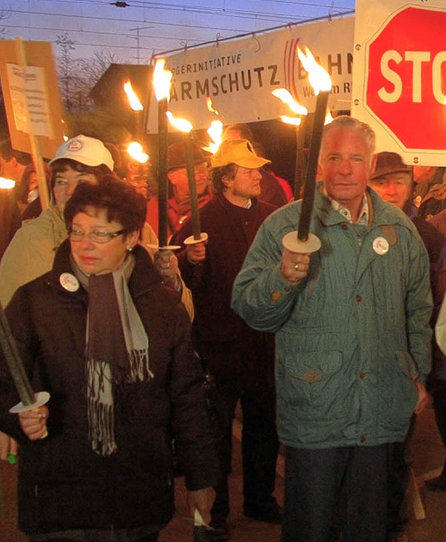 Proteste ja, aber das Interesse an den...er Rheintalbahn hlt sich in Grenzen.   | Foto: lauber