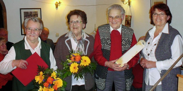 Zu Ehrenmitgliedern ernannte (von rech...er Haas, Liesel Haid und Friedel Hug.   | Foto: privat