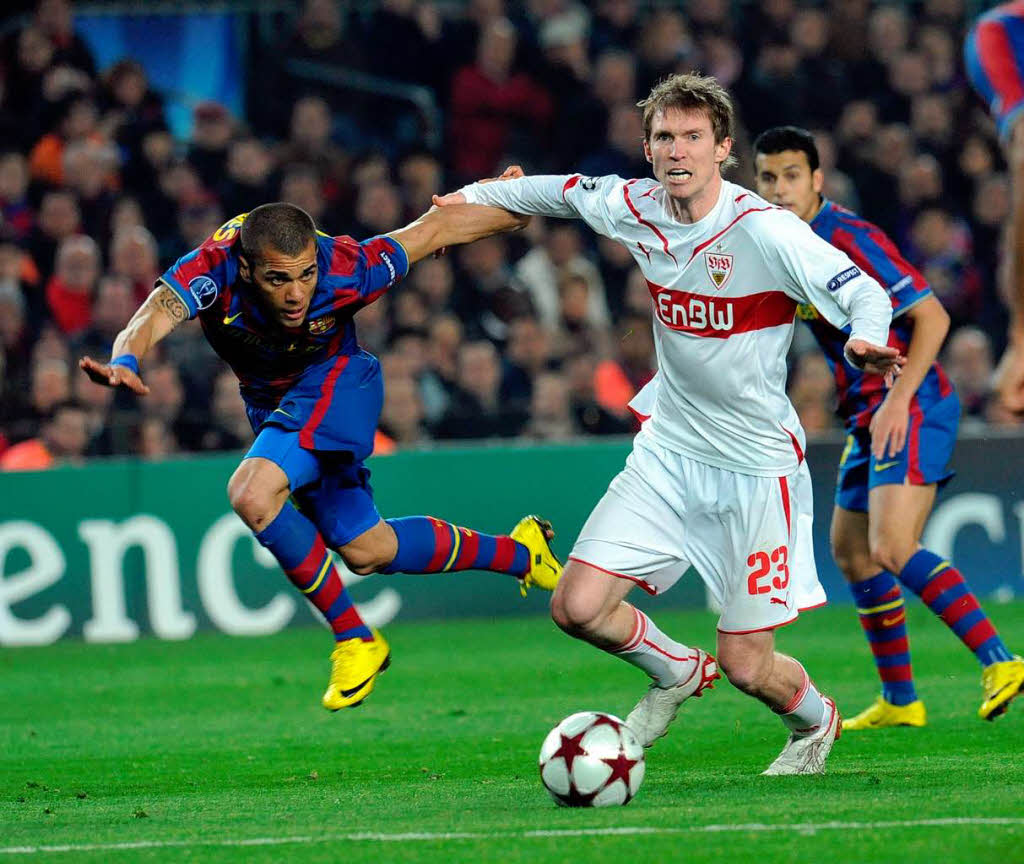 Galavorstellung des Titelverteidigers, chancenloser VfB Stuttgart. Das Achtelfinal-Rckspiel gewann der FC Barcelona mit 4:0.