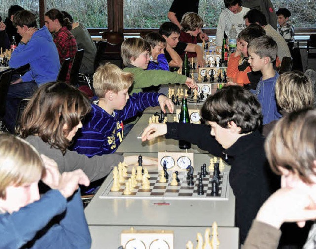 Nur sieben Minuten pro Partie: Blitzsc...nier der Schachjugend  in Simonswald.   | Foto: Horst Dauenhauer