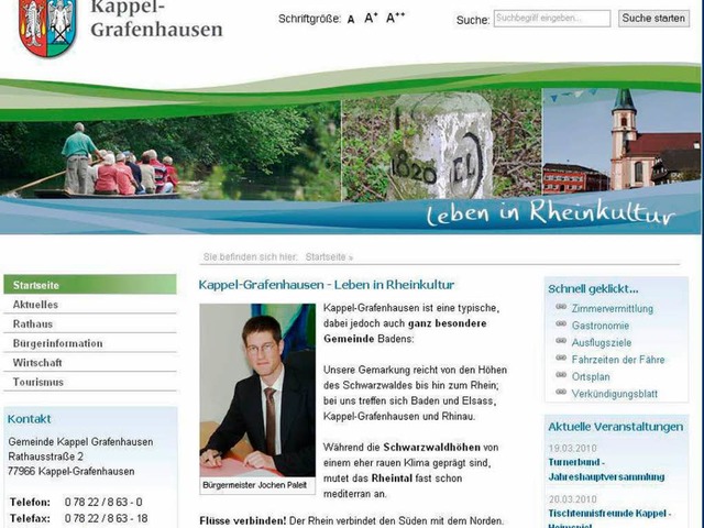 Die neue Homepage von Kappel-Grafenhausen.  | Foto: BZ