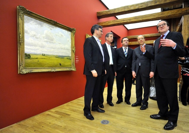 OB Dieter Salomon, Klaus Schle (CDU),...oph Mckler im neuen Augustinermuseum.  | Foto: Thomas Kunz