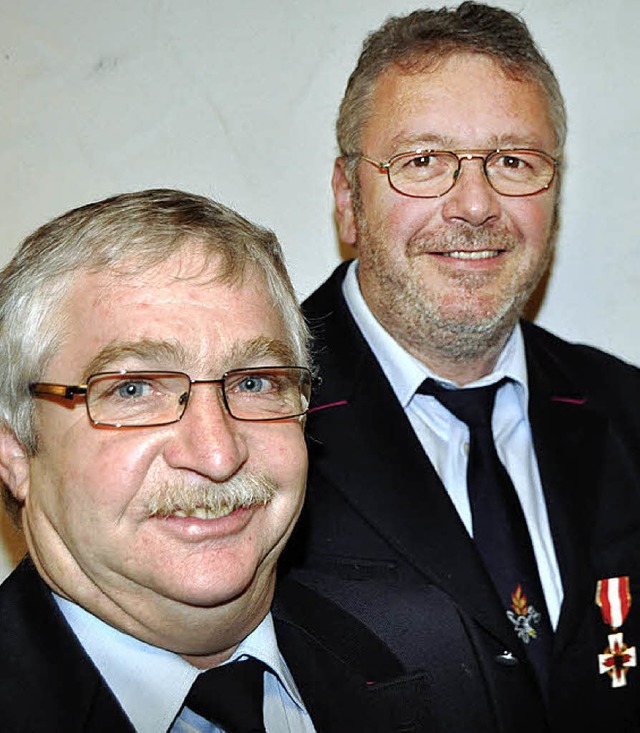 Anton Reuter (links) und Eugen Winterh...des Landes Baden-Wrttemberg in Gold.   | Foto: markus straub