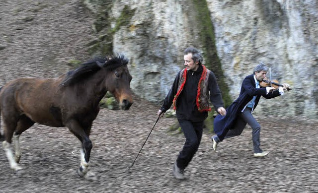 Pferd und Mensch &#8211; eine Einheit:...nd Harald Kimmig in der Wolfsschlucht   | Foto: roos