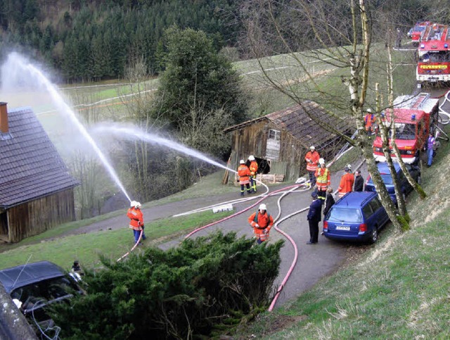 Feuerwehrbungszene vom Samstagnachmittag in Segelau  | Foto: Gnter Bank