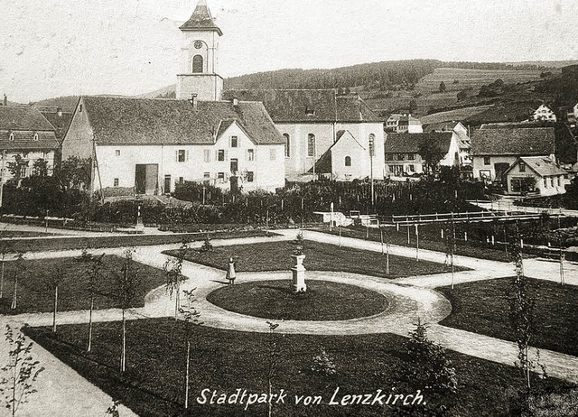 Stadtpark von Lenzkirch auf aler Postkarte  | Foto: Archiv Haderer