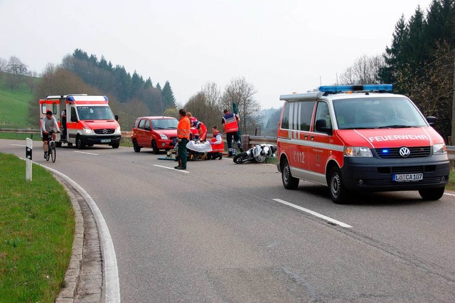 Ein schwerer Motorradunfall ereignete sich am Donnerstag bei Sitzenkirch.   | Foto: Markus Maier