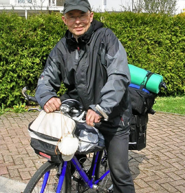 Norbert Staub ist bereit fr die Pilgertour.   | Foto: Claudia Gempp