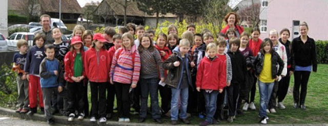 Ihrer Partnerklasse in Kunheim/Elsass ...an-Grundschule jngst einen Besuch ab.  | Foto: Privat