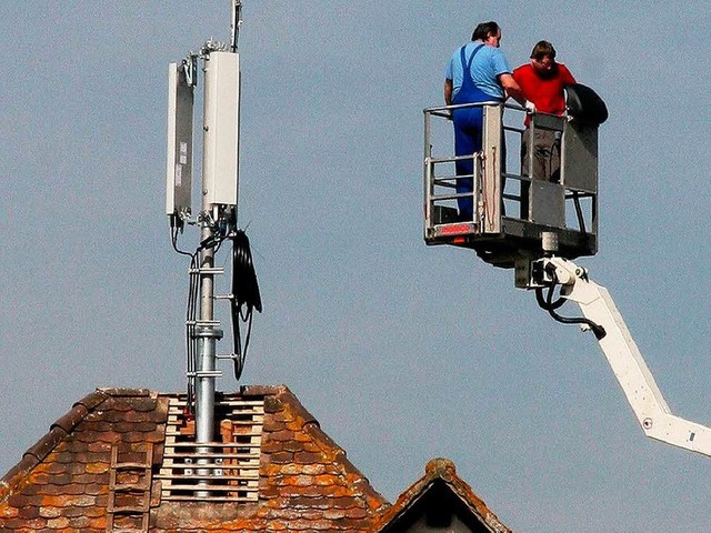 Die umstrittene Mobilfunk-Sendeanlage in Burkheim  | Foto: Herbert Trogus