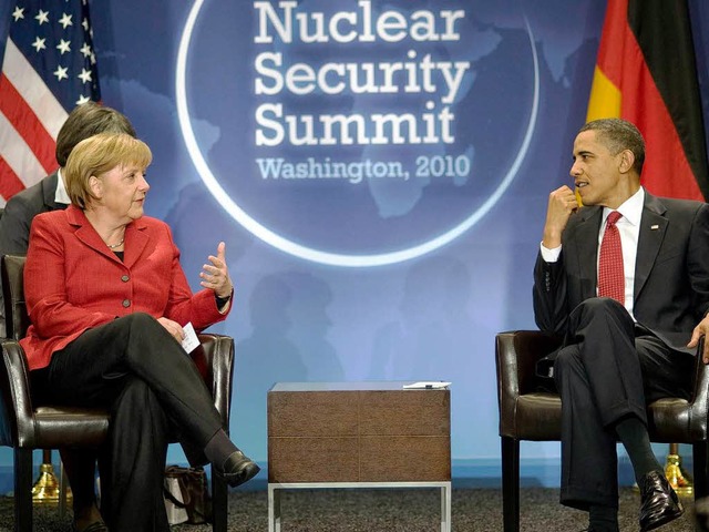 Angela Merkel und Barack Obama: Treffen am Rande des Gipfels.  | Foto: ddp