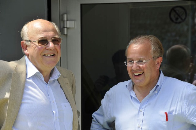 Fritz Keller (rechts) will nun auch of... als Prsident des SC Freiburg werden.  | Foto: Michael Heuberger