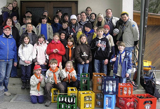 Bromacher Pfadis sammelten Pfandflaschen   | Foto: BZ