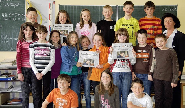 Die Klasse 4c der Hebelschule in Luttingen beim Zisch-Besuch  | Foto: bz