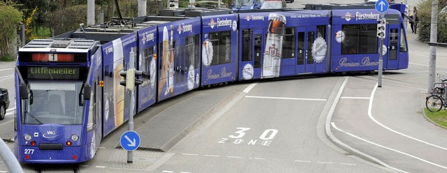 Wenn die modernste Freiburger Tram zwe...Gerusche strend, aber ungefhrlich.   | Foto: ingo schneider