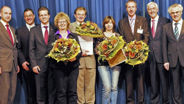 Vier  Arbeitsjubilare von IMS-Gear wur...bert Willmann und Clemens Rosenstiel.   | Foto: Sigwart