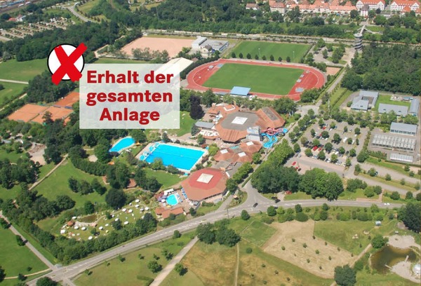 Hallenbad, Freibad und Sauna sollen saniert werden. Kosten: 19,8 Millionen Euro; Folgekosten fr die Stadt: jhrlich 878000 Euro